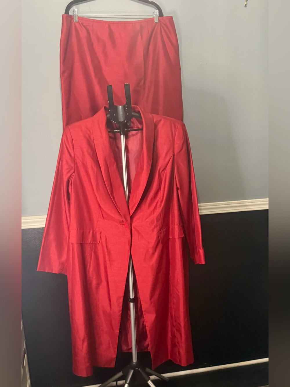 Emily Skirt Suit Lined Reddish Rust Color 2 Pc Sz 18W Long Blazer NWT Church